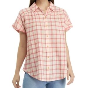 Wonderly Women's Short Sleeve Collared Boyfriend Shirt